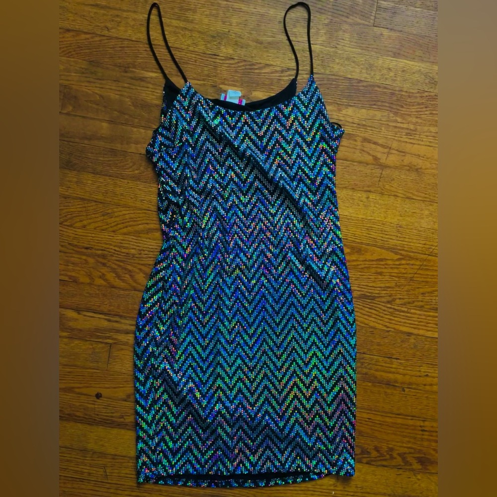 Multicolor Chevron Mini Dress